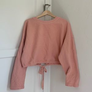 Fabletics Anna open back pink waffle weave top